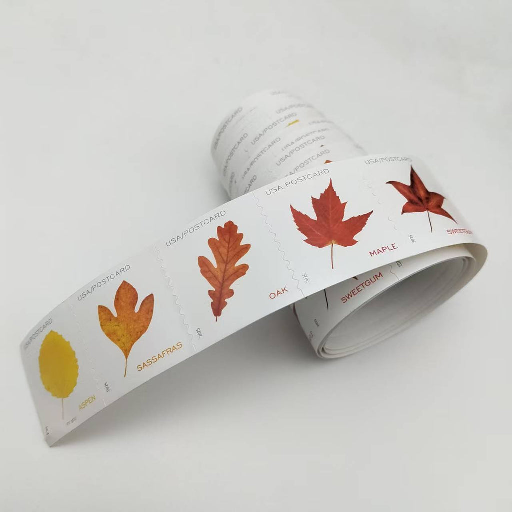 2025 Vibrant Leaves Postcard Stamps Rolls