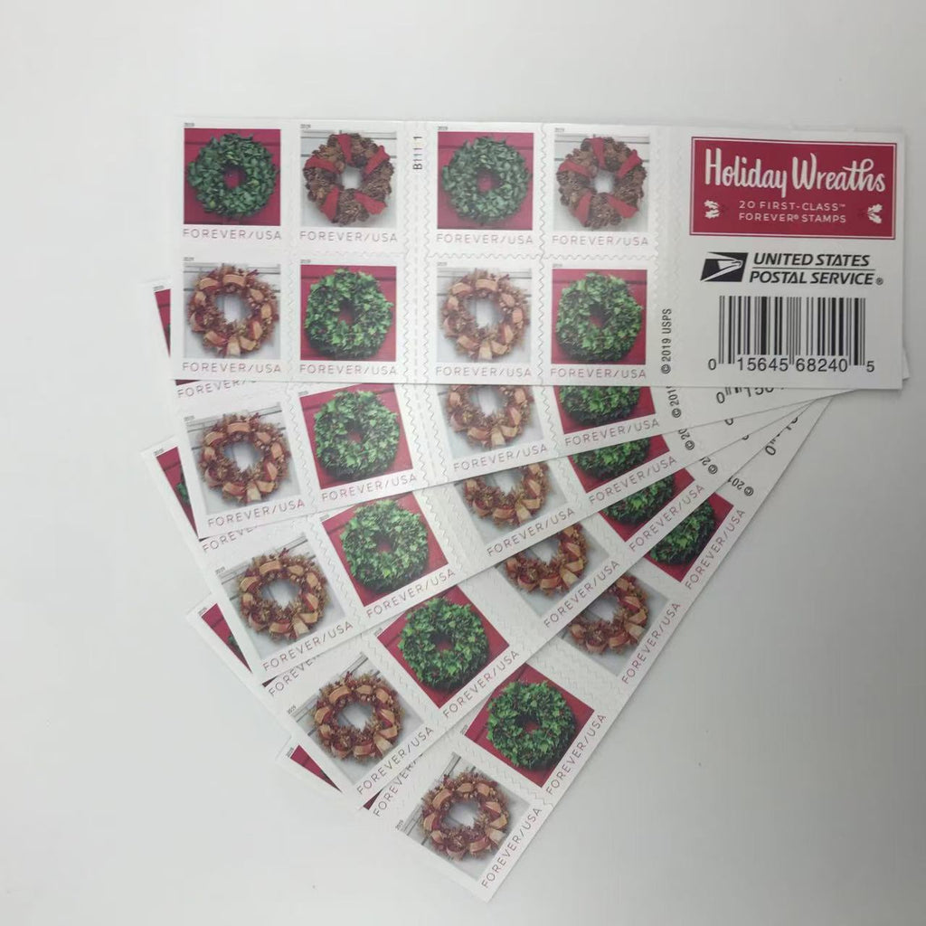 2019 Holiday Wreaths Forever Stamps